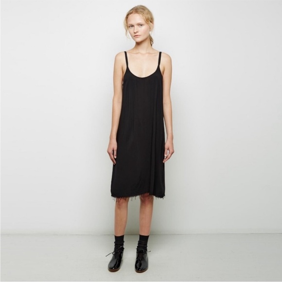 Raquel Allegra Voile Midi Slip Dress Black NWT Medium